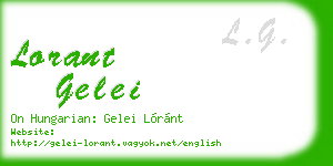 lorant gelei business card